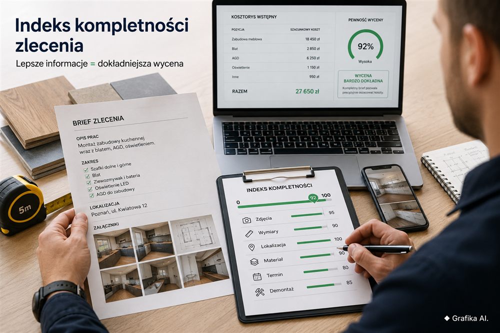 Indeks kompletności zlecenia — jak zmierzyć, czy klient podał wystarczająco dużo informacji do wykonania wyceny?