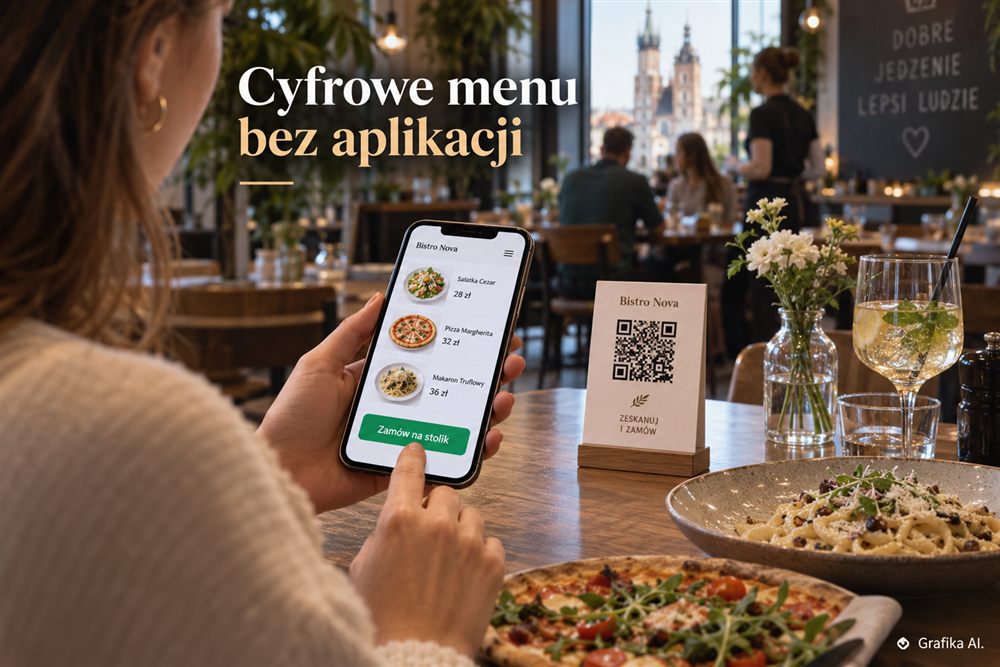 Cyfrowe menu i zamawianie przy stoliku – pomysł na usługę technologiczną dla restauracji bez tworzenia własnej aplikacji