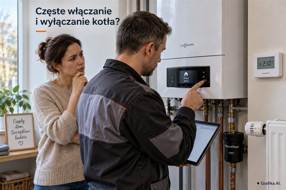 Dlaczego kocioł gazowy często się włącza i wyłącza i co może powodować taktowanie?